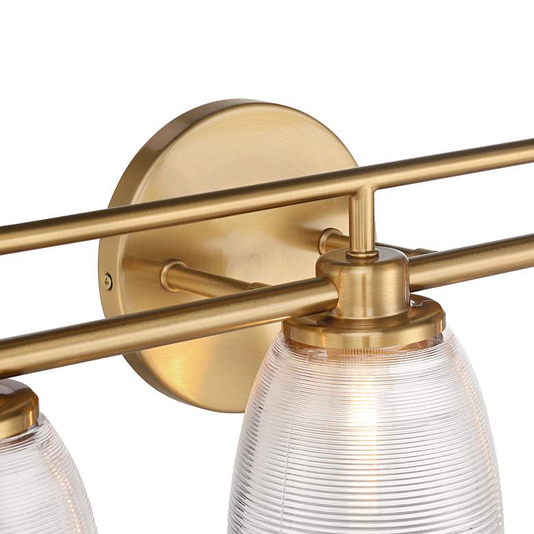Image 3 Possini Euro Robyn 21 1/2" Wide 3-Light Glass and Gold Bath Fixture more views