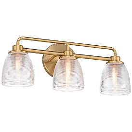 Image5 of Possini Euro Robyn 21 1/2" Wide 3-Light Glass and Gold Bath Fixture more views