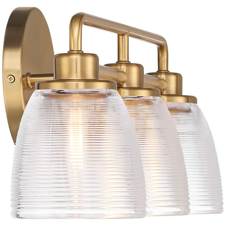 Image 7 Possini Euro Robyn 21 1/2" Wide 3-Light Glass and Gold Bath Fixture more views