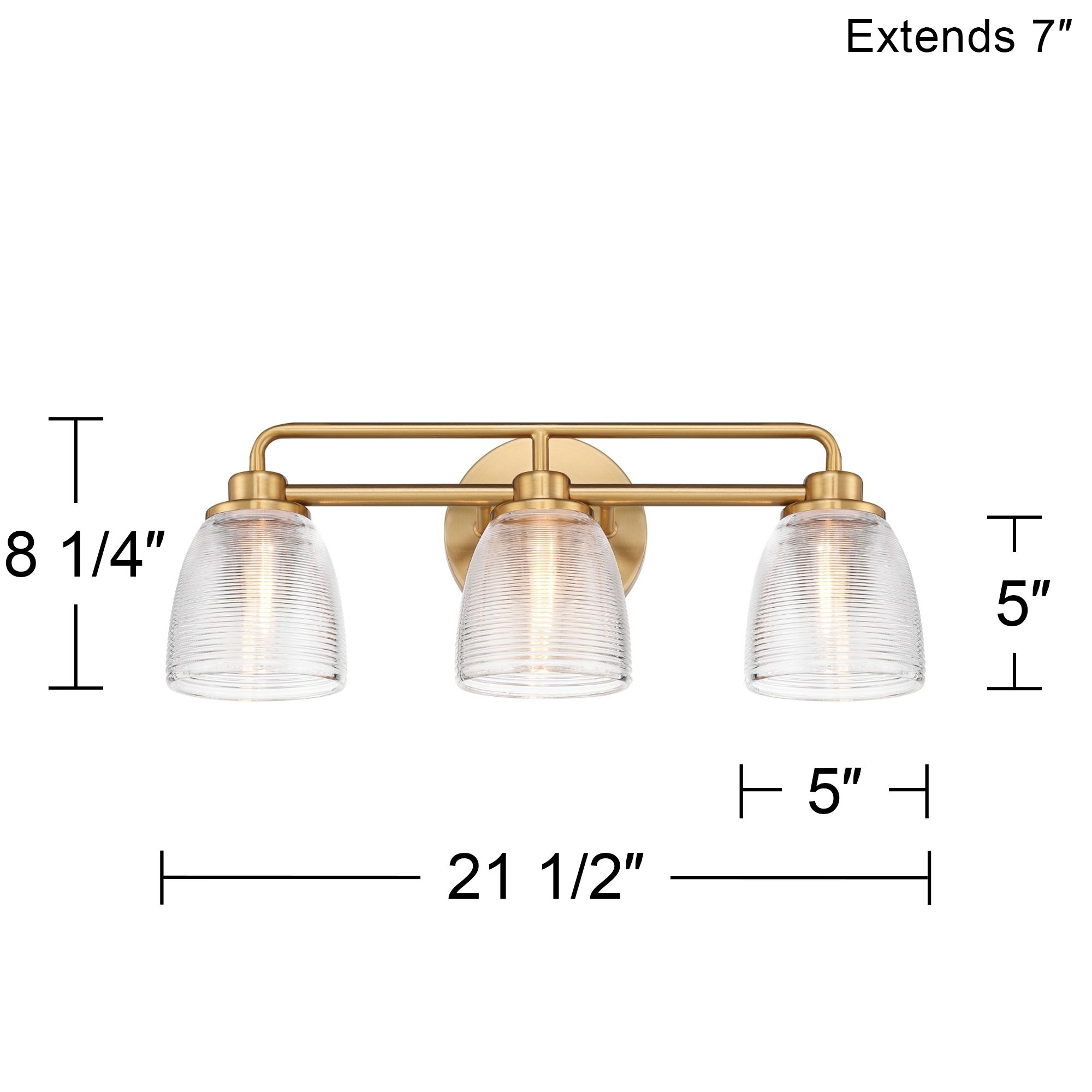 Possini Euro Robyn 21 1/2" Wide 3-Light Glass and Gold Bath Fixture