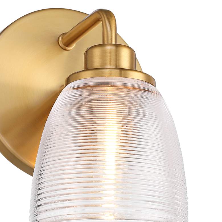 Image 3 Possini Euro Robyn 8 1/2" High Striped Glass and Gold Wall Sconce more views