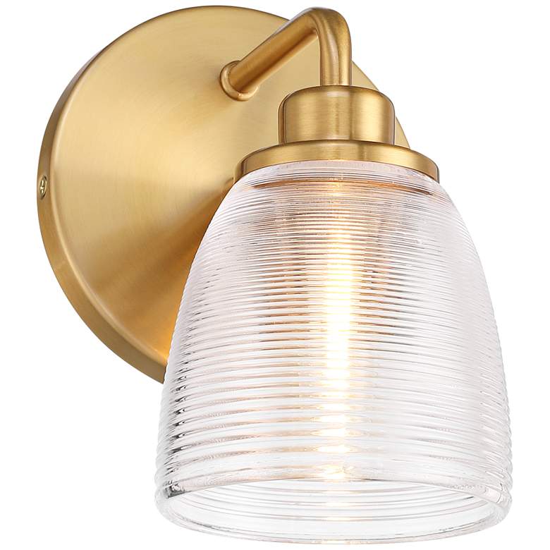 Image 5 Possini Euro Robyn 8 1/2" High Striped Glass and Gold Wall Sconce more views