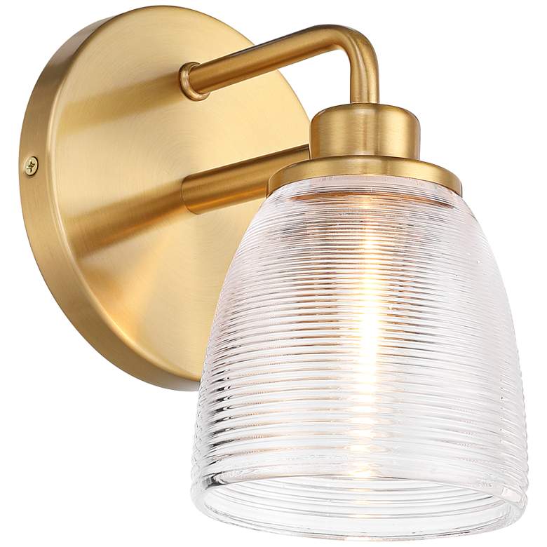 Image 6 Possini Euro Robyn 8 1/2" High Striped Glass and Gold Wall Sconce more views