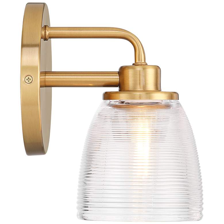 Image 7 Possini Euro Robyn 8 1/2" High Striped Glass and Gold Wall Sconce more views