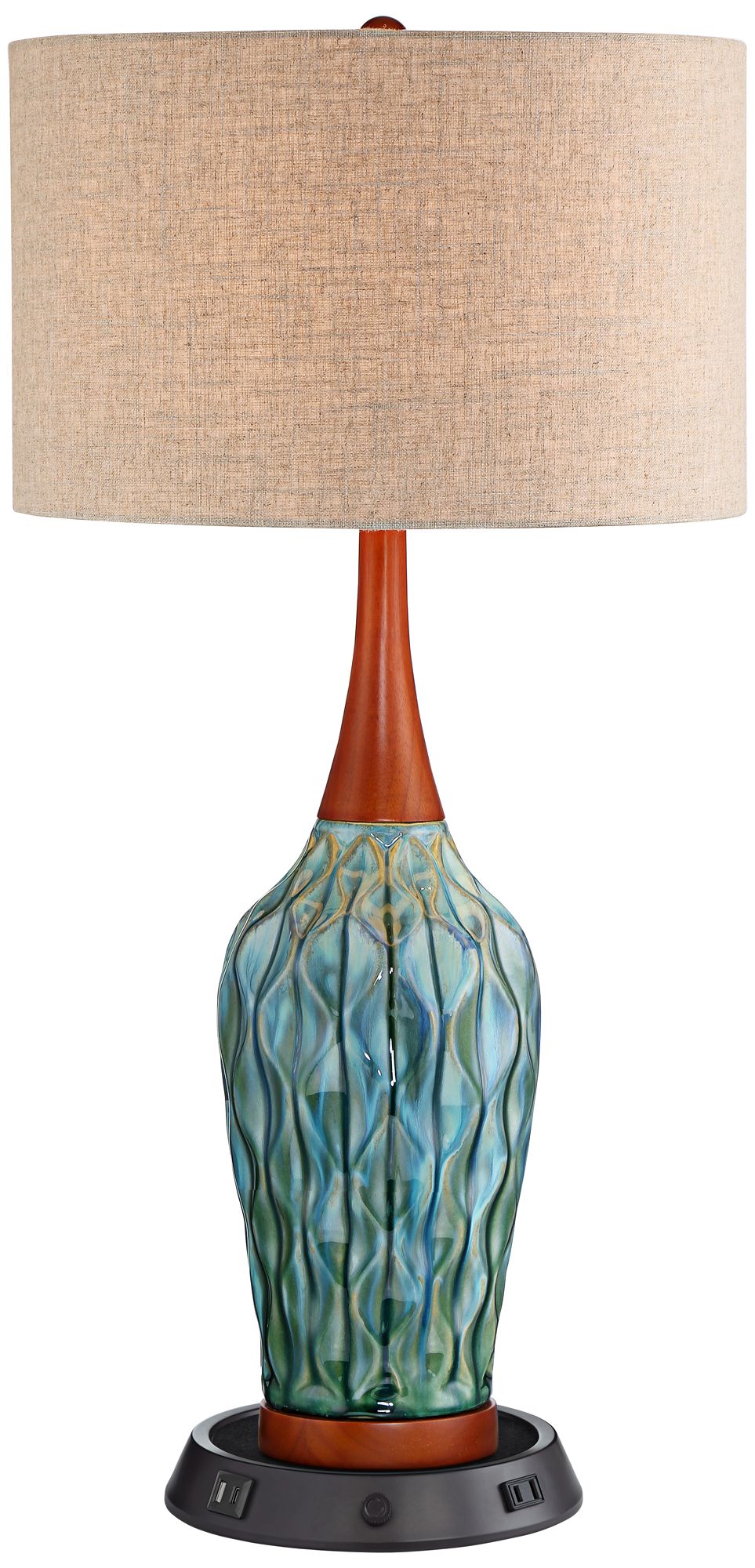 Image 2 Possini Euro Rocco 30" Ceramic Lamp with Dimmable USB Workstation Base
