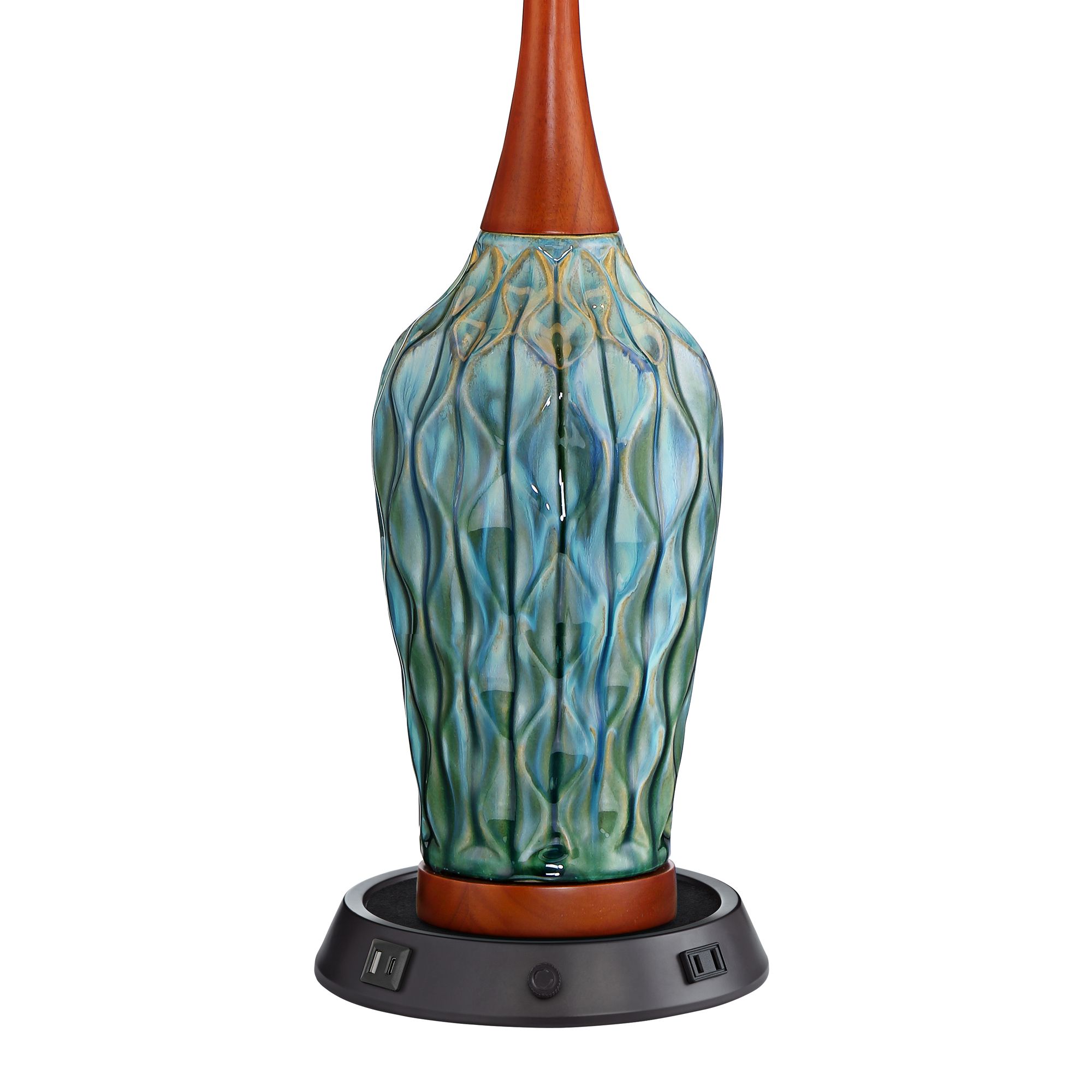 Image 4 Possini Euro Rocco 30" Ceramic Lamp with Dimmable USB Workstation Base more views