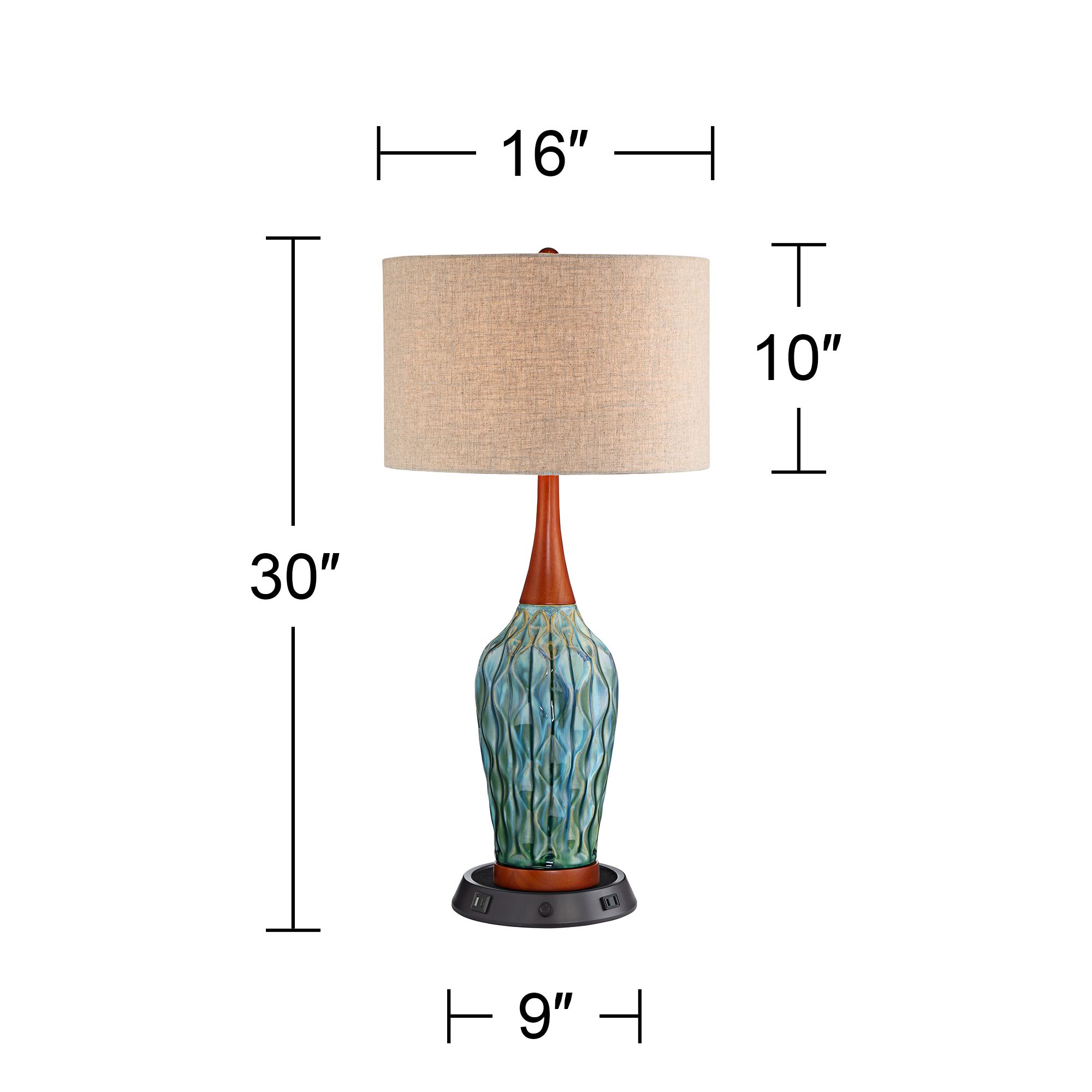 Possini Euro Rocco 30" Ceramic Lamp with Dimmable USB Workstation Base