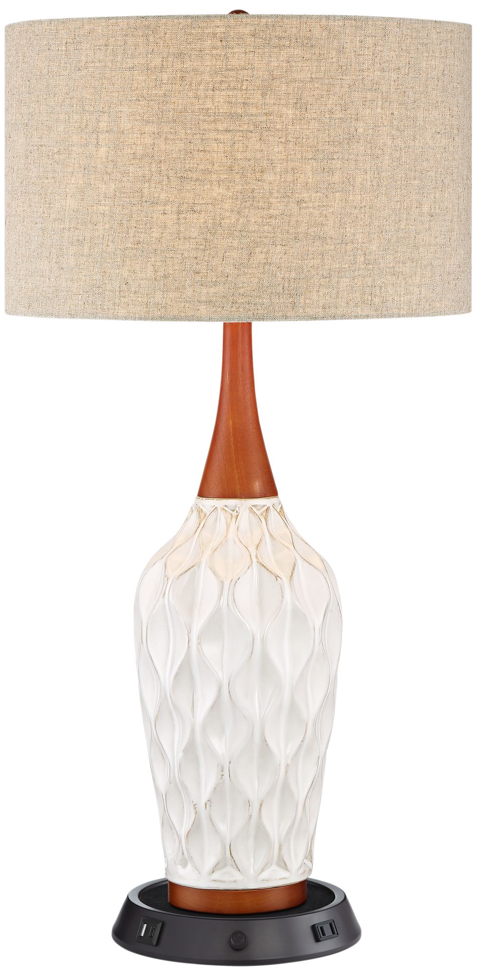 Image 2 Possini Euro Rocco 30" Ceramic Lamp with Dimmable USB Workstation Base