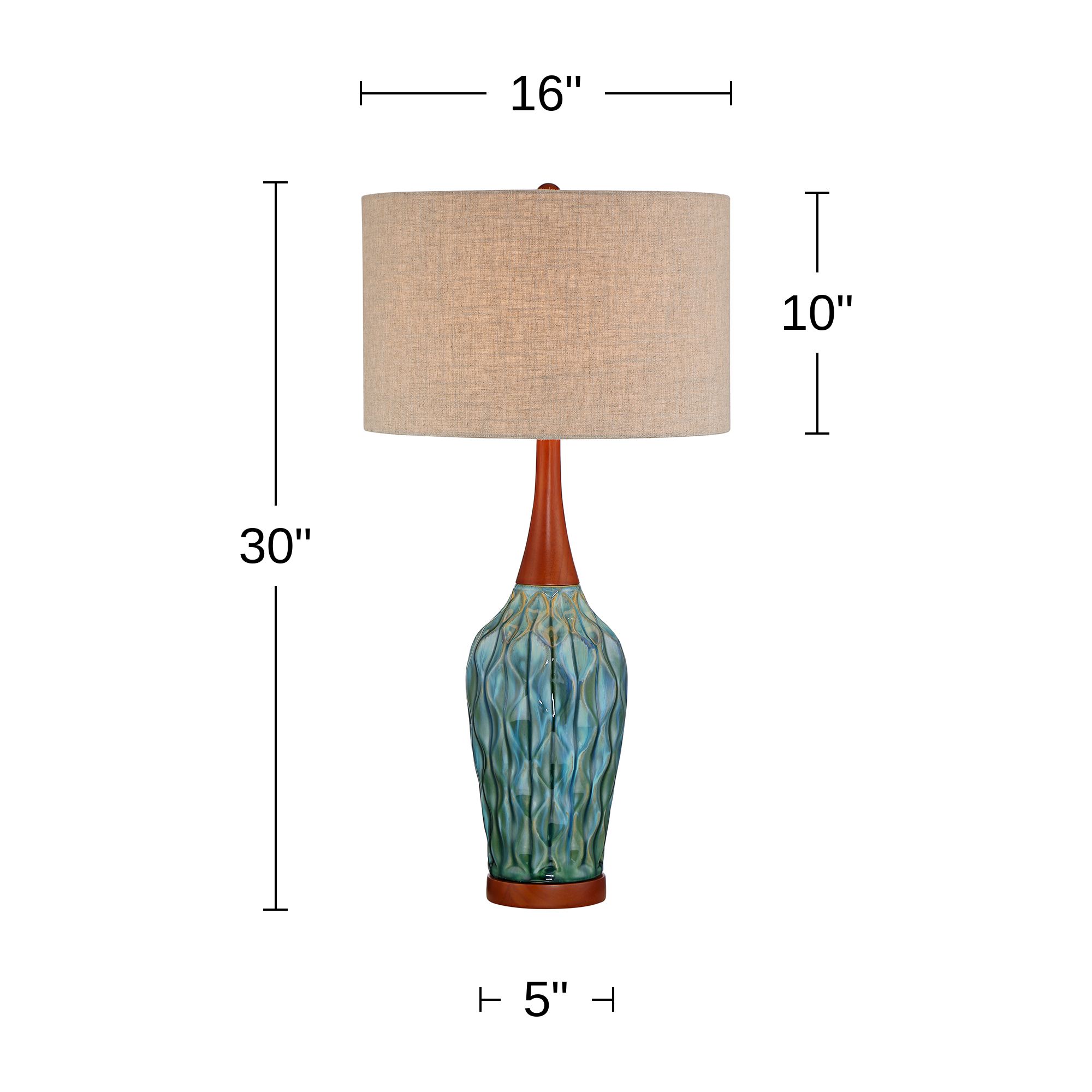 Possini Euro Rocco 30" High Blue Teal Ceramic Table Lamps Set of 2