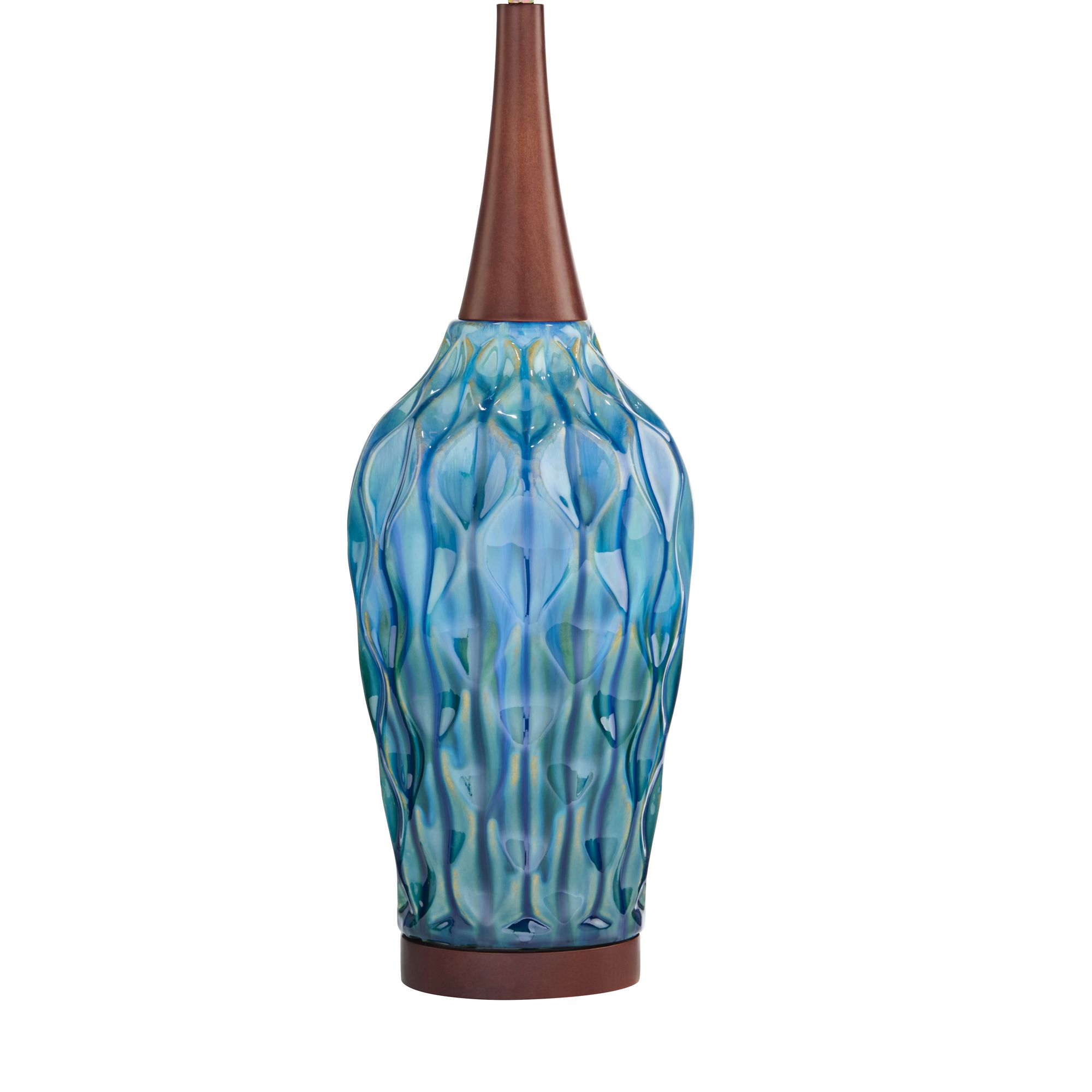 Image 5 Possini Euro Rocco 30" High Mid-Century Modern Blue Ceramic Table Lamp more views