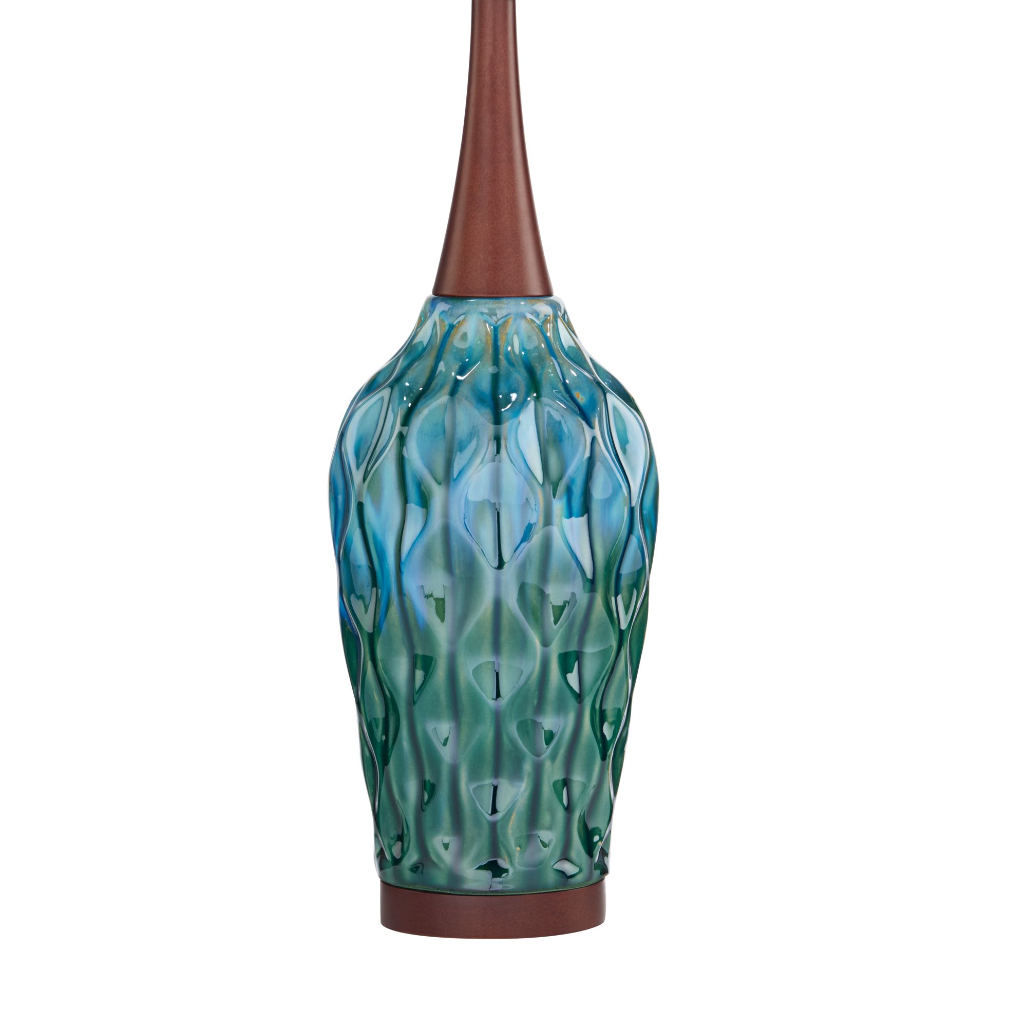 Image 6 Possini Euro Rocco 30" High Mid-Century Modern Blue Ceramic Table Lamp more views