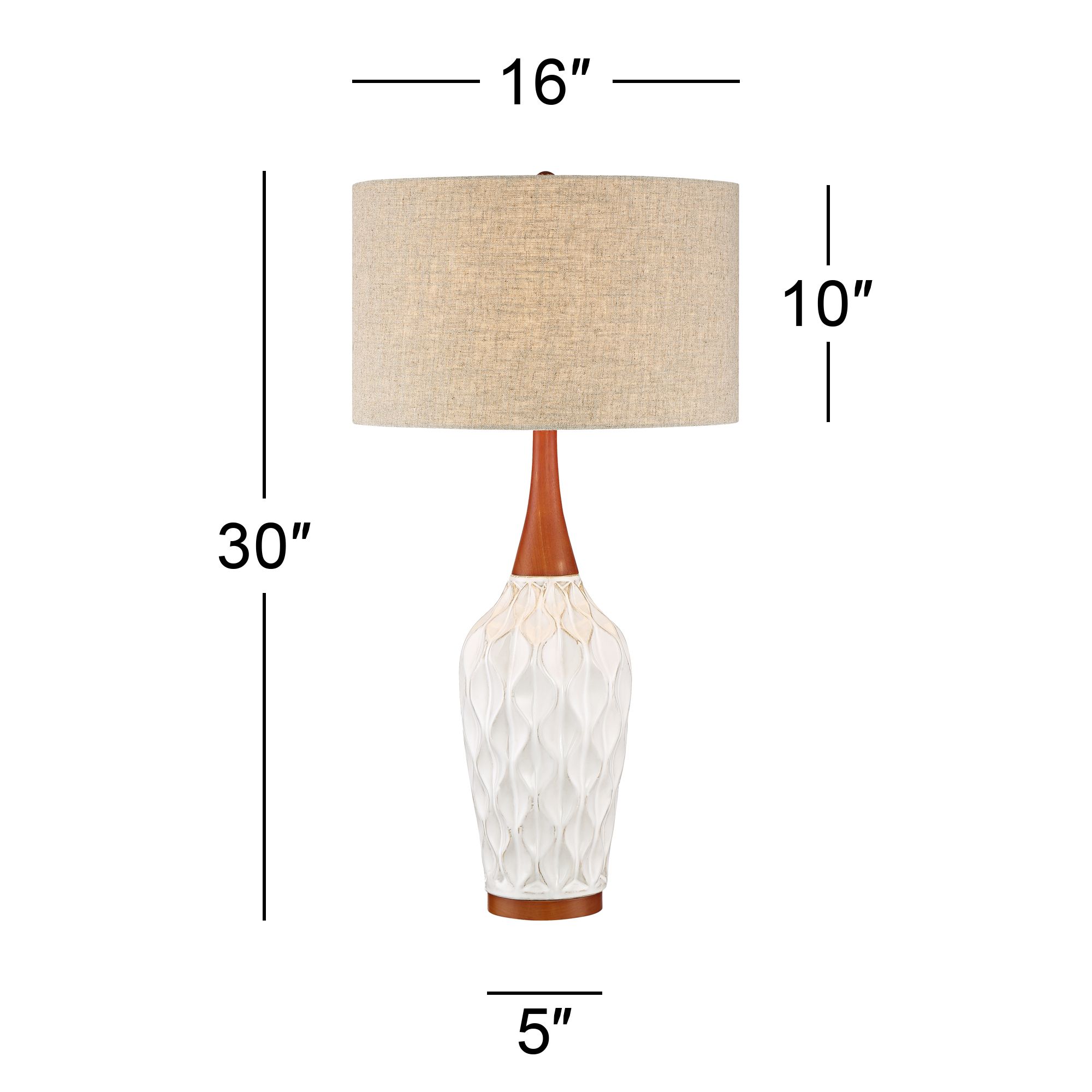 Possini Euro Rocco 30" White Ceramic Table Lamp with USB Dimmer