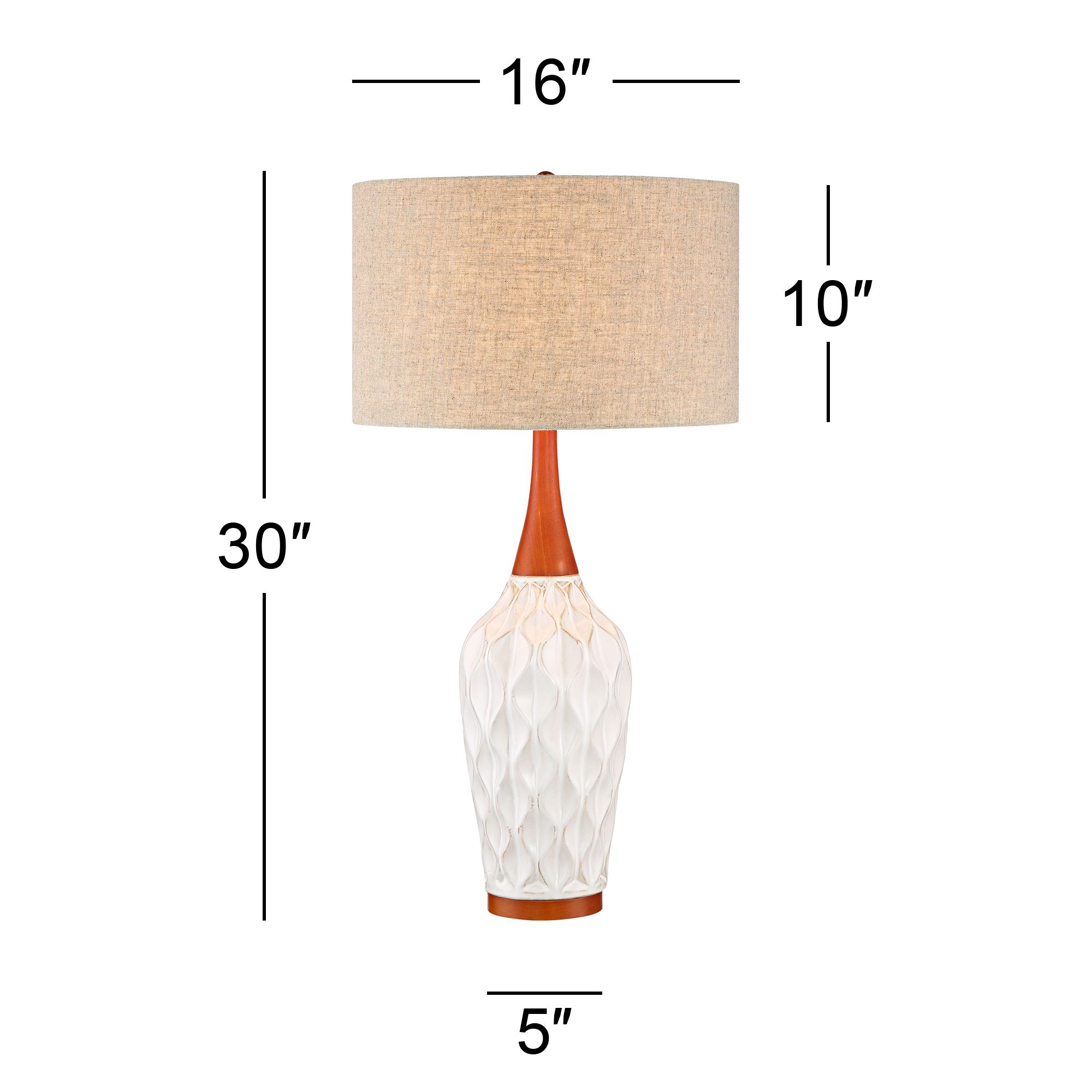 Image 7 Possini Euro Rocco 30" White Modern Ceramic Table Lamps Set of 2 more views