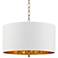 Possini Euro Rochelle 20" Wide White Drum 4-Light Pendant Light