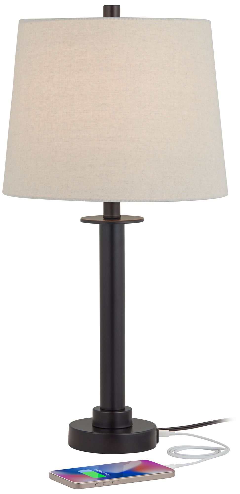 Possini Euro Rockford 26" High Bronze USB Table Lamps Set of 2