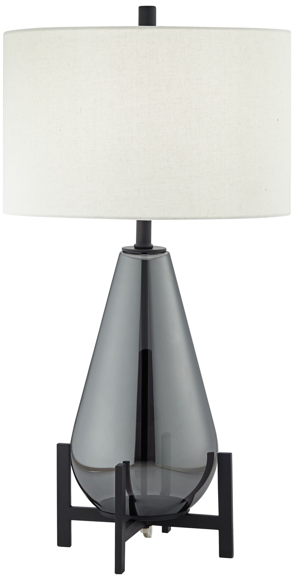 Possini Euro Rodin 32 1/4' Grey Glass Modern Table Lamp on Stand