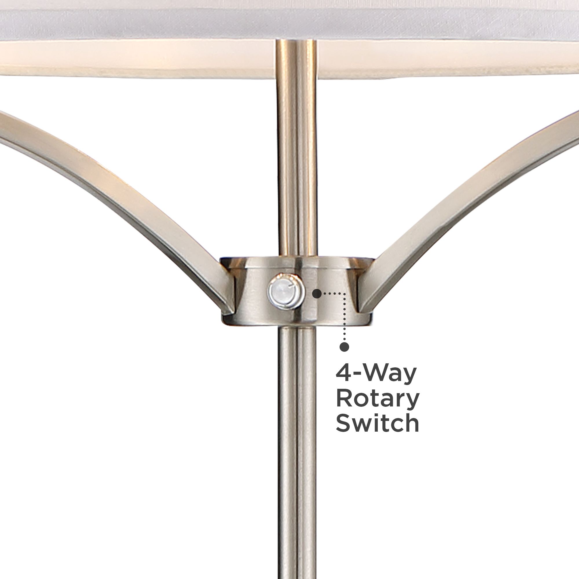Image 6 Possini Euro Roland 62" Black Brushed Nickel Column 2-Light Floor Lamp more views