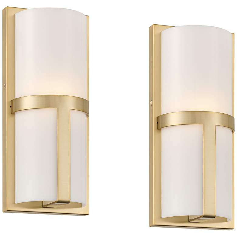 Image 1 Possini Euro Roma 12" High Soft Gold Wall Sconce Set of 2