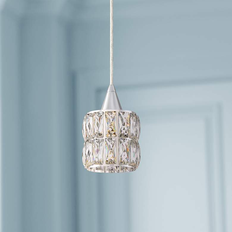 Image 1 Possini Euro Rome 4 1/4" Wide Chrome and Clear Crystal Mini Pendant
