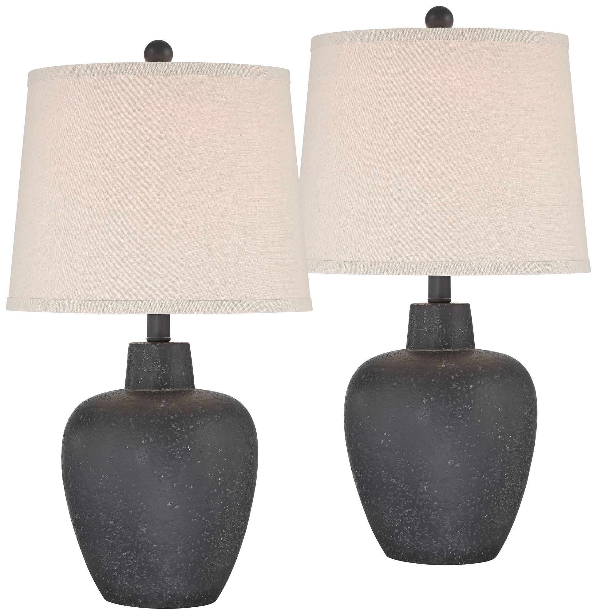 Possini Euro Romeo 23 1/2" High Stone Gray Jar Table Lamps Set of 2