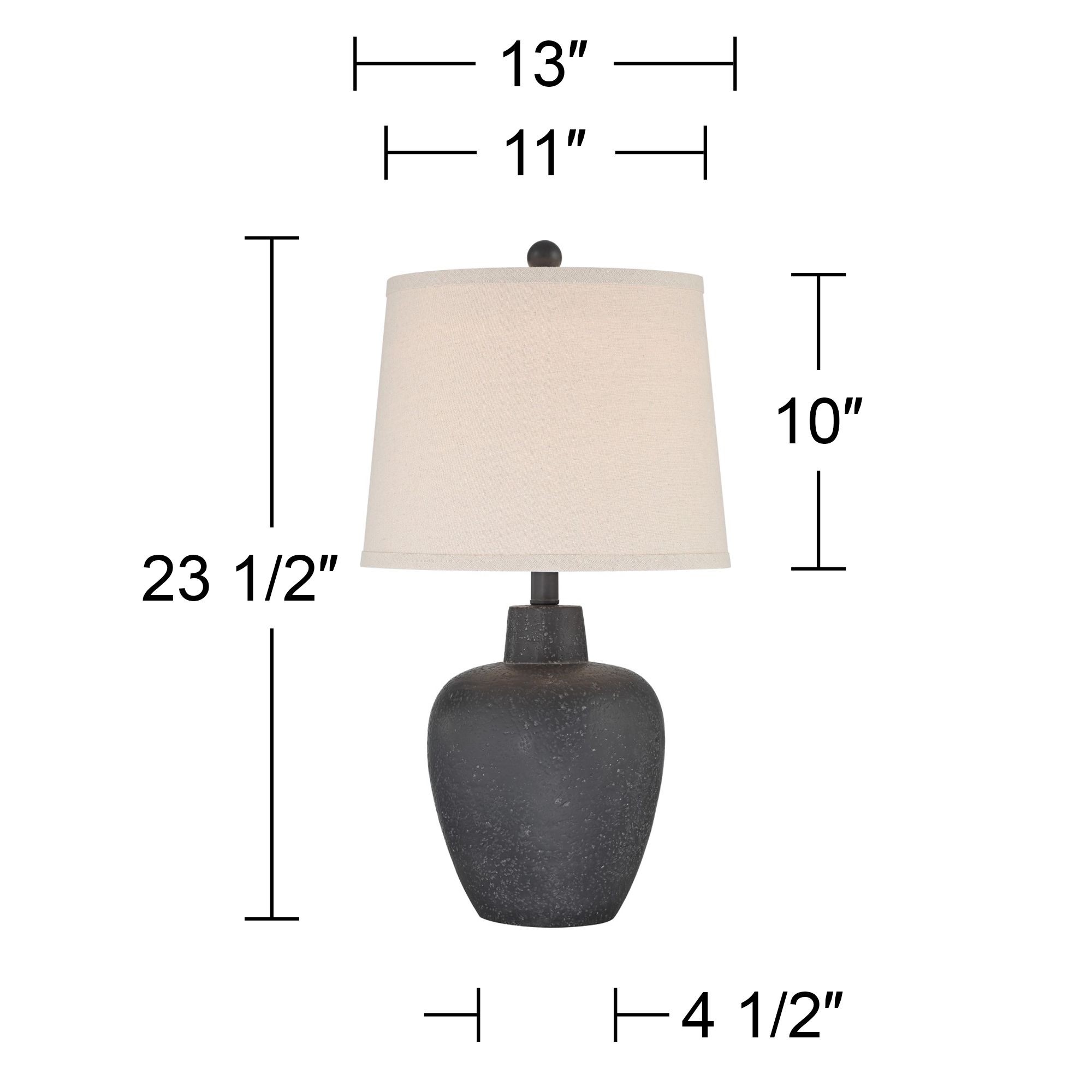 Possini Euro Romeo 23 1/2" High Stone Gray Jar Table Lamps Set of 2 in scene