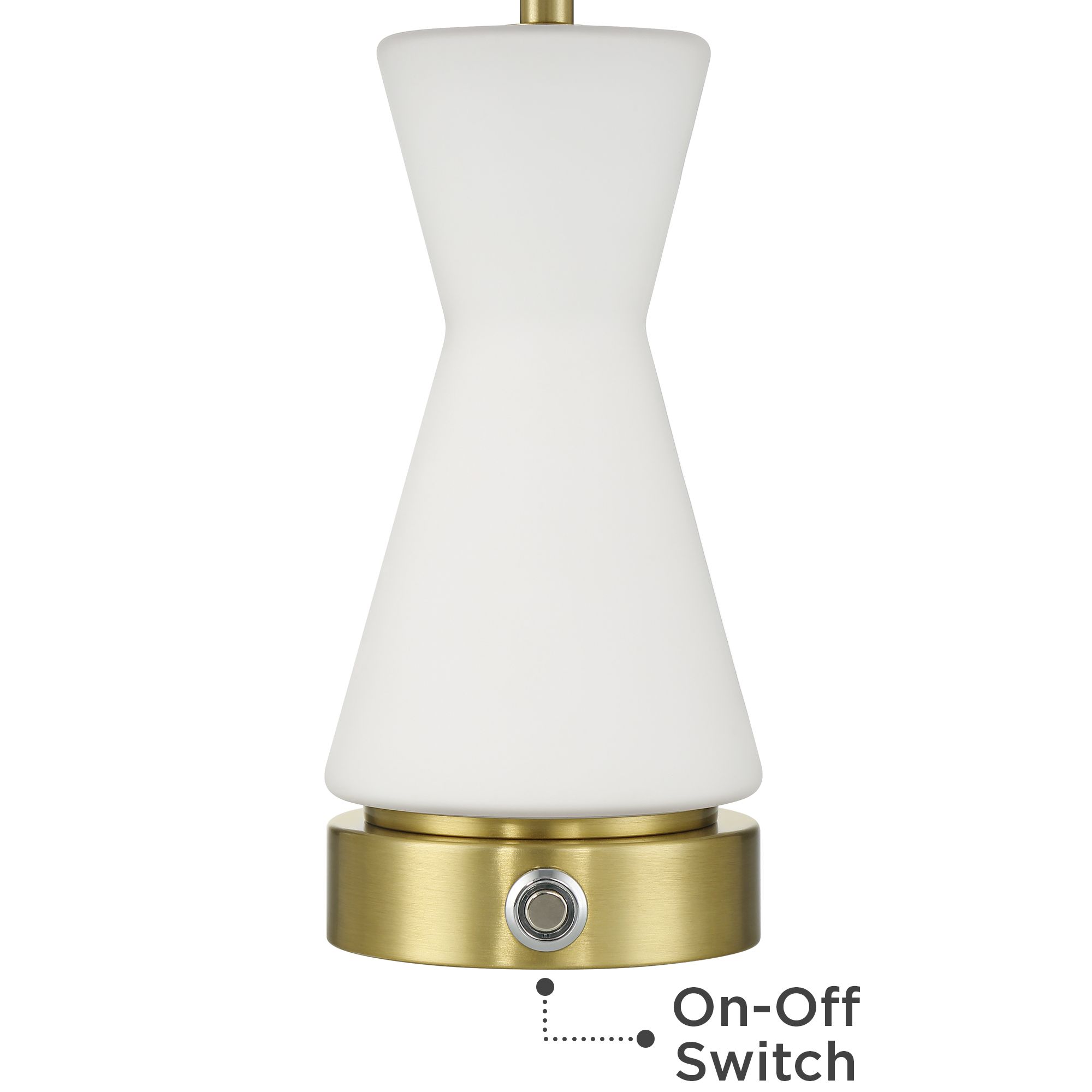 Image 7 Possini Euro Rommy 16"H White Glass Battery Powered Accent Table Lamp more views