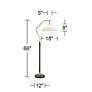 Possini Euro Rook 66" Chairside Arc Floor Lamp with Dimmer in scene