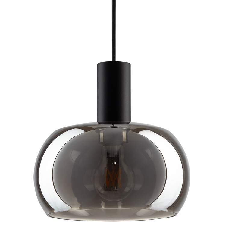 Image 4 Possini Euro Rorie 8 1/2"W Black Smoke Glass Mini Pendant more views