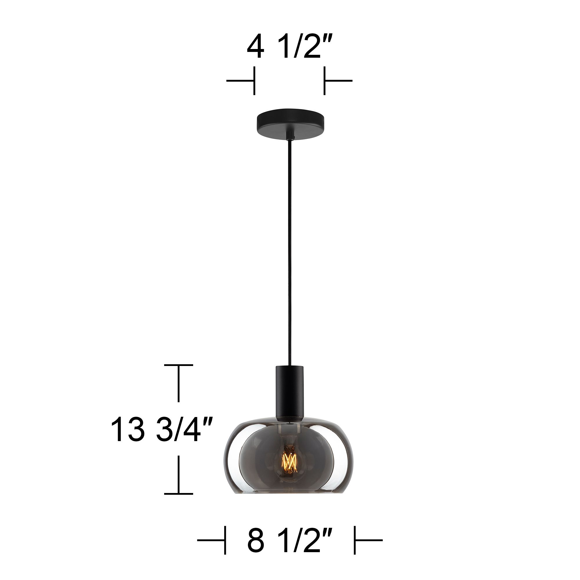 Watch A Video About the Possini Euro Rorie Black Smoke Glass Mini Pendant