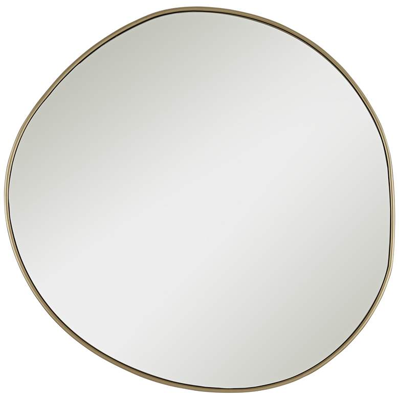 Image 2 Possini Euro Rorschach Champagne 30 inch Uneven Round Frame Wall Mirror