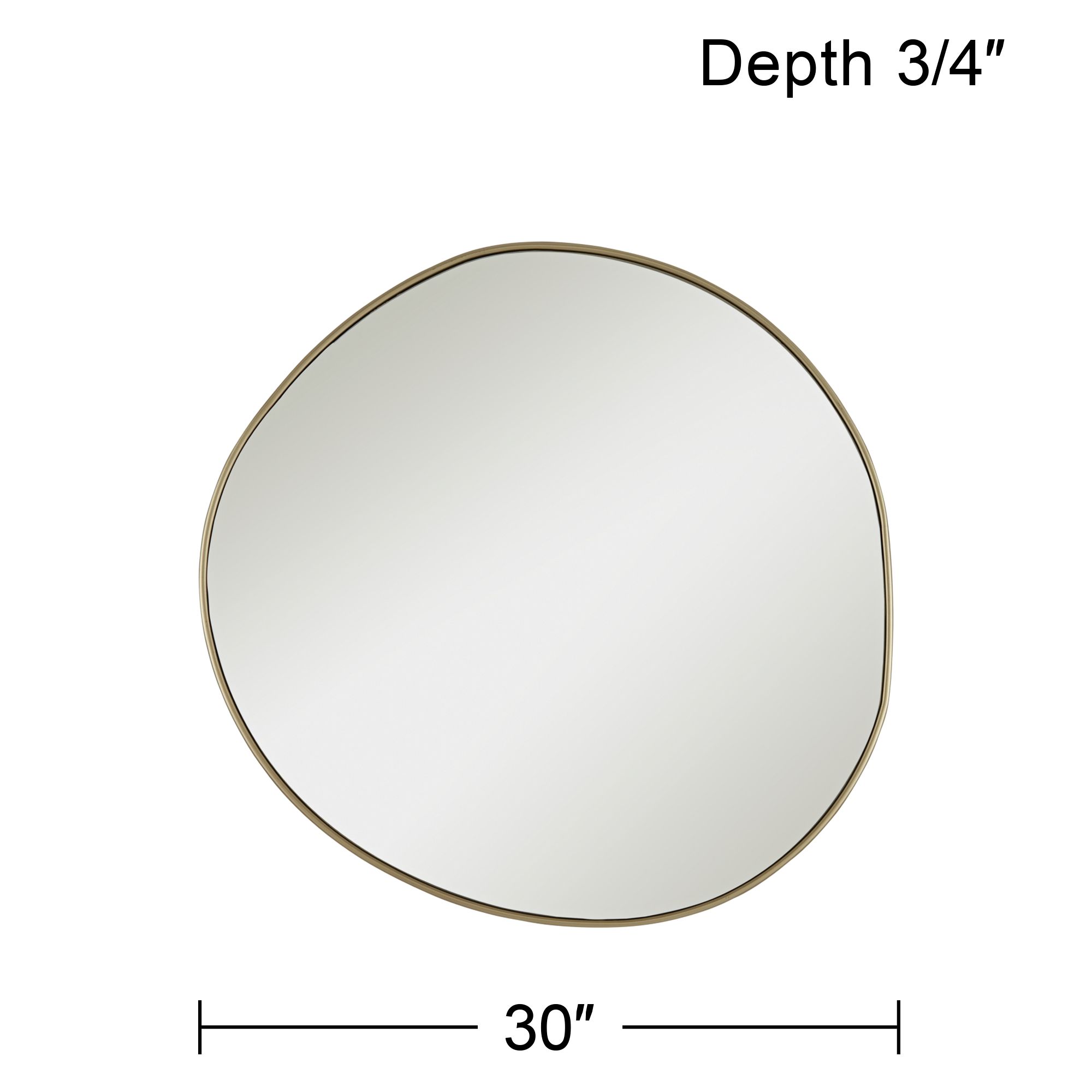 Possini Euro Rorschach Champagne 30" Uneven Round Frame Wall Mirror ...