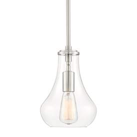 Image2 of Possini Euro Roselle 8 1/2" Wide Brushed Nickel and Glass Mini Pendant