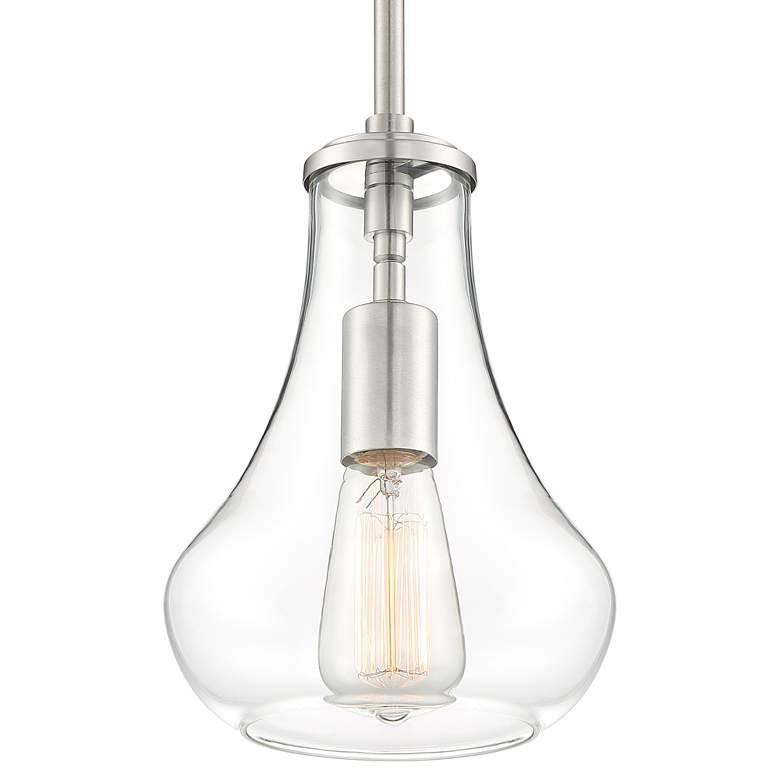 Image 3 Possini Euro Roselle 8 1/2" Wide Brushed Nickel and Glass Mini Pendant more views