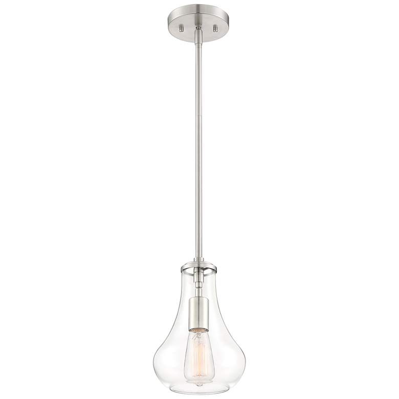 Image 5 Possini Euro Roselle 8 1/2" Wide Brushed Nickel and Glass Mini Pendant more views