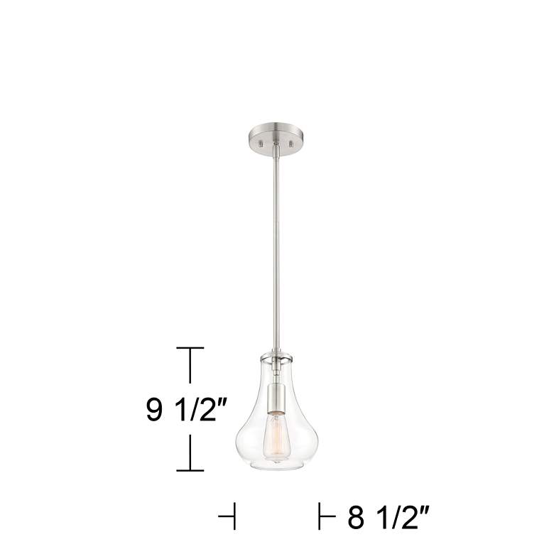 Image 7 Possini Euro Roselle 8 1/2" Wide Brushed Nickel and Glass Mini Pendant more views