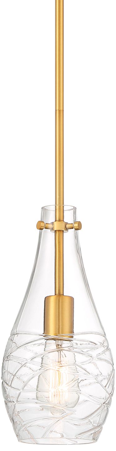 Possini Euro Rosie 5 1/2" Wide Swirl Glass Soft Gold Mini Pendant