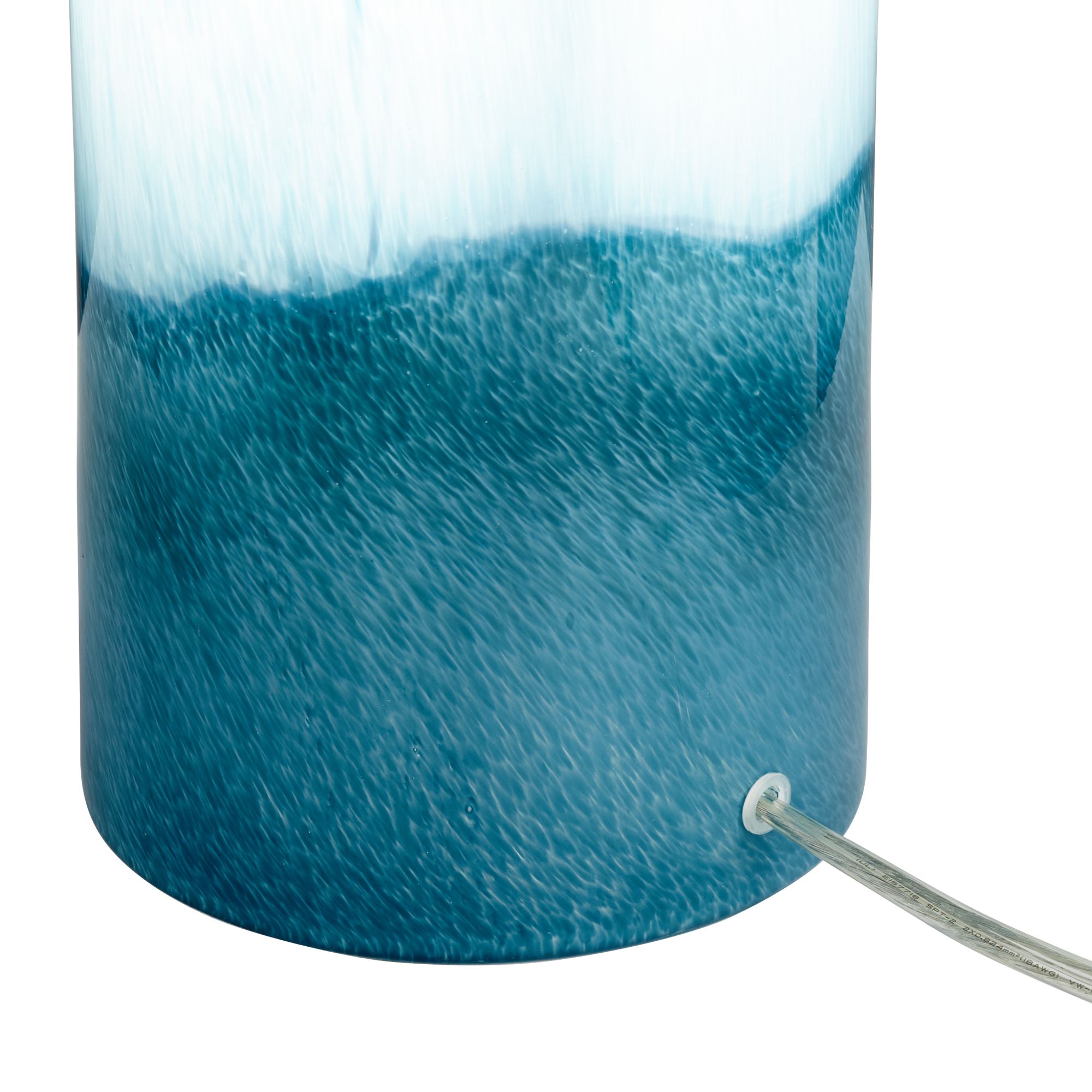Possini Euro Roxanne 25" Blue Night Light Lamp with Black Marble Riser