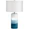 Possini Euro Roxanne 25" Blue Art Glass Table Lamp with Night Light