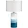 Possini Euro Roxanne Blue Glass LED Night Light Table Lamp With USB Dimmer