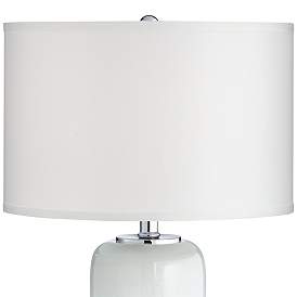 Image3 of Possini Euro Roxanne Coastal Blue Night Light Table Lamp with Marble Riser more views