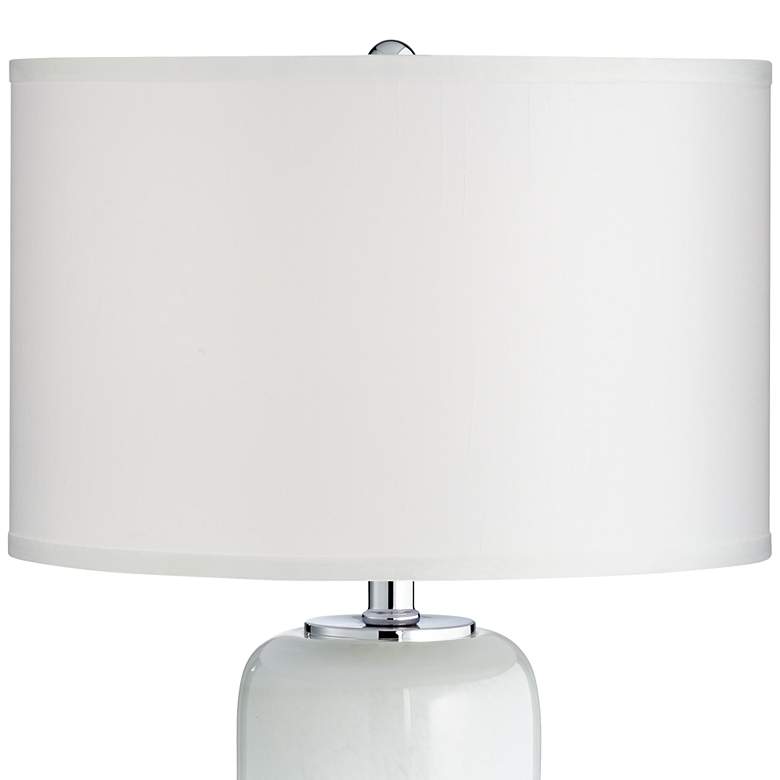 Image 4 Possini Euro Roxanne White Blue Glass Night Light Table Lamps Set of 2 more views