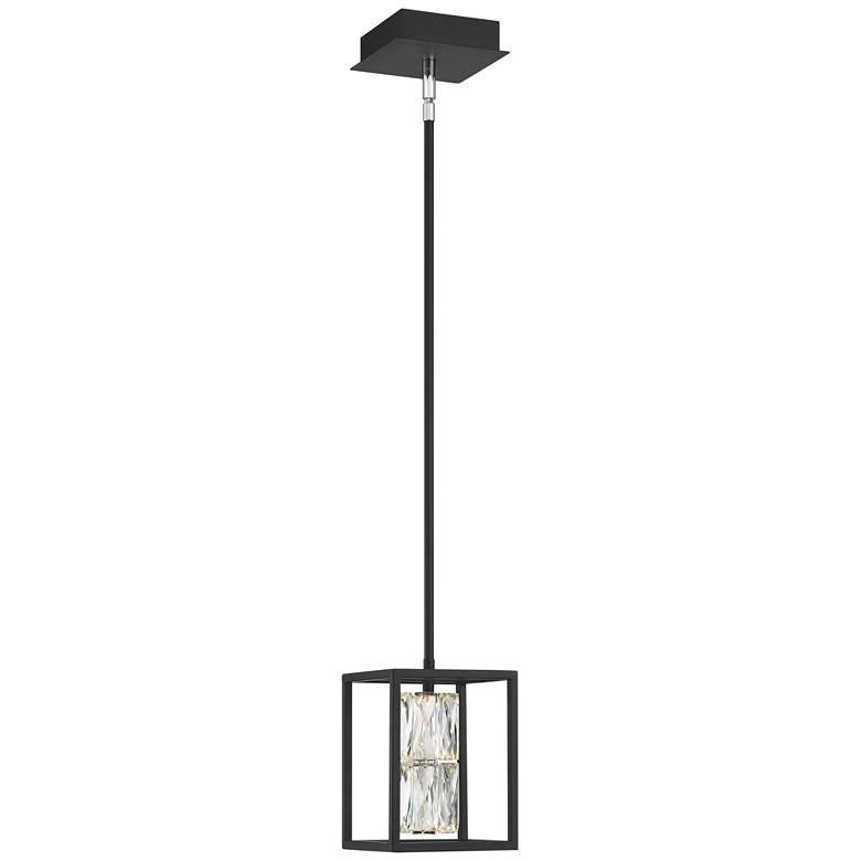 Image 5 Possini Euro Roxbury 6" Open Rectangle Black and Crystal Mini Pendant more views