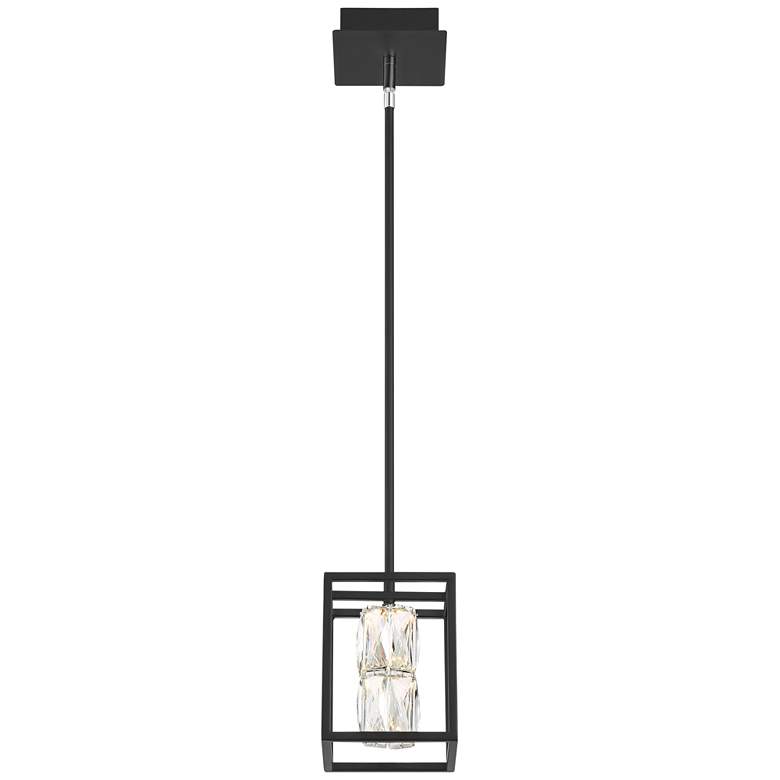 Image 7 Possini Euro Roxbury 6" Open Rectangle Black and Crystal Mini Pendant more views