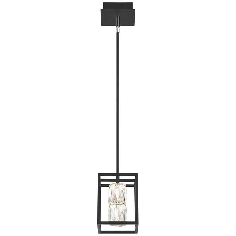 Image 7 Possini Euro Roxbury 6 inch Open Rectangle Black and Crystal Mini Pendant more views