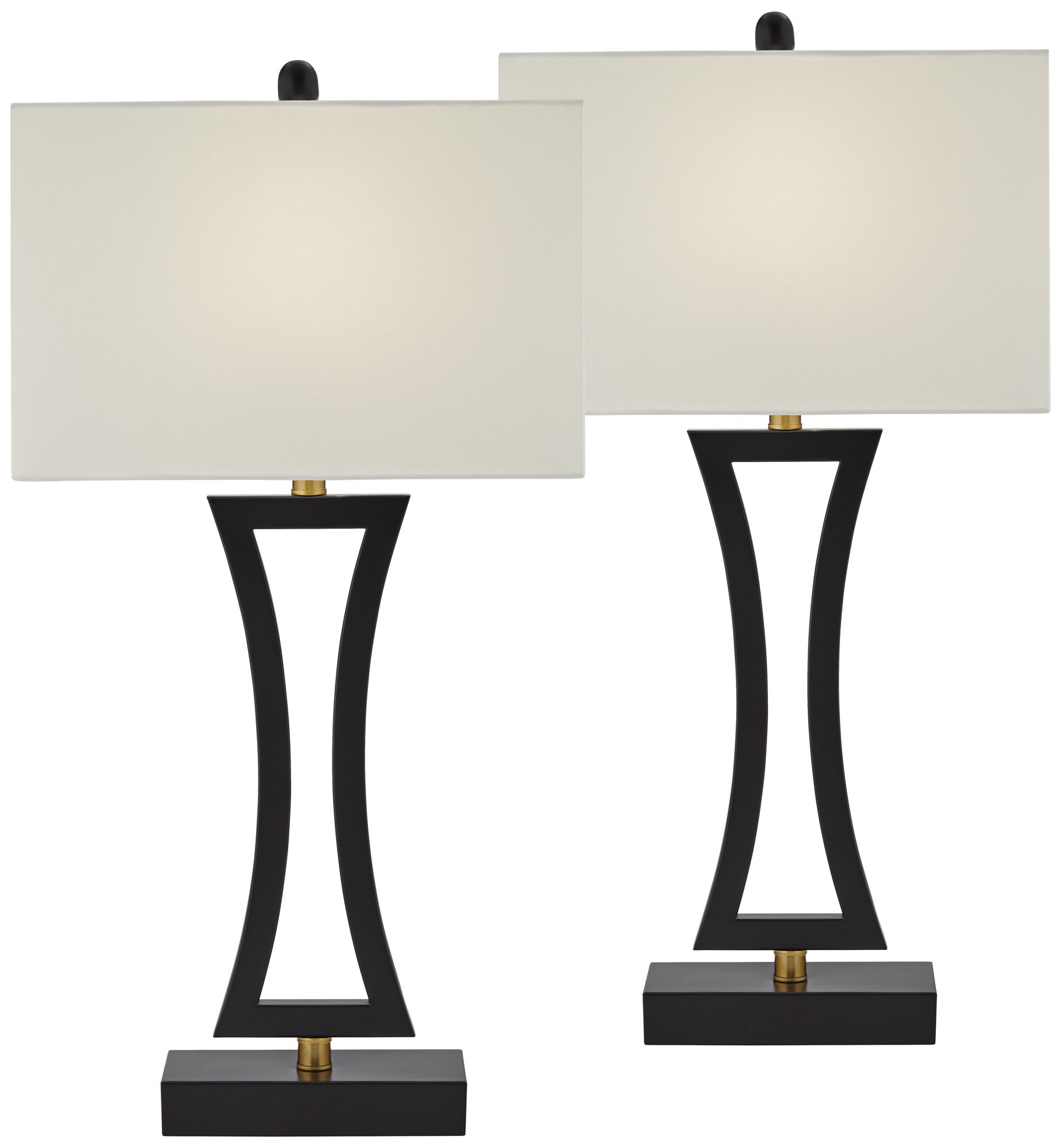 Image 2 Possini Euro Roxie 31" Black Metal USB Table Lamps Set of 2