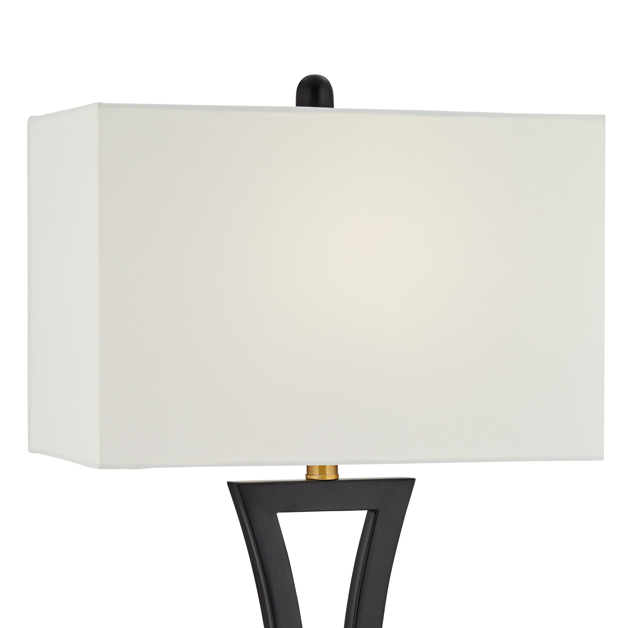 Possini Euro Roxie 31" Black Metal USB Table Lamps Set of 2