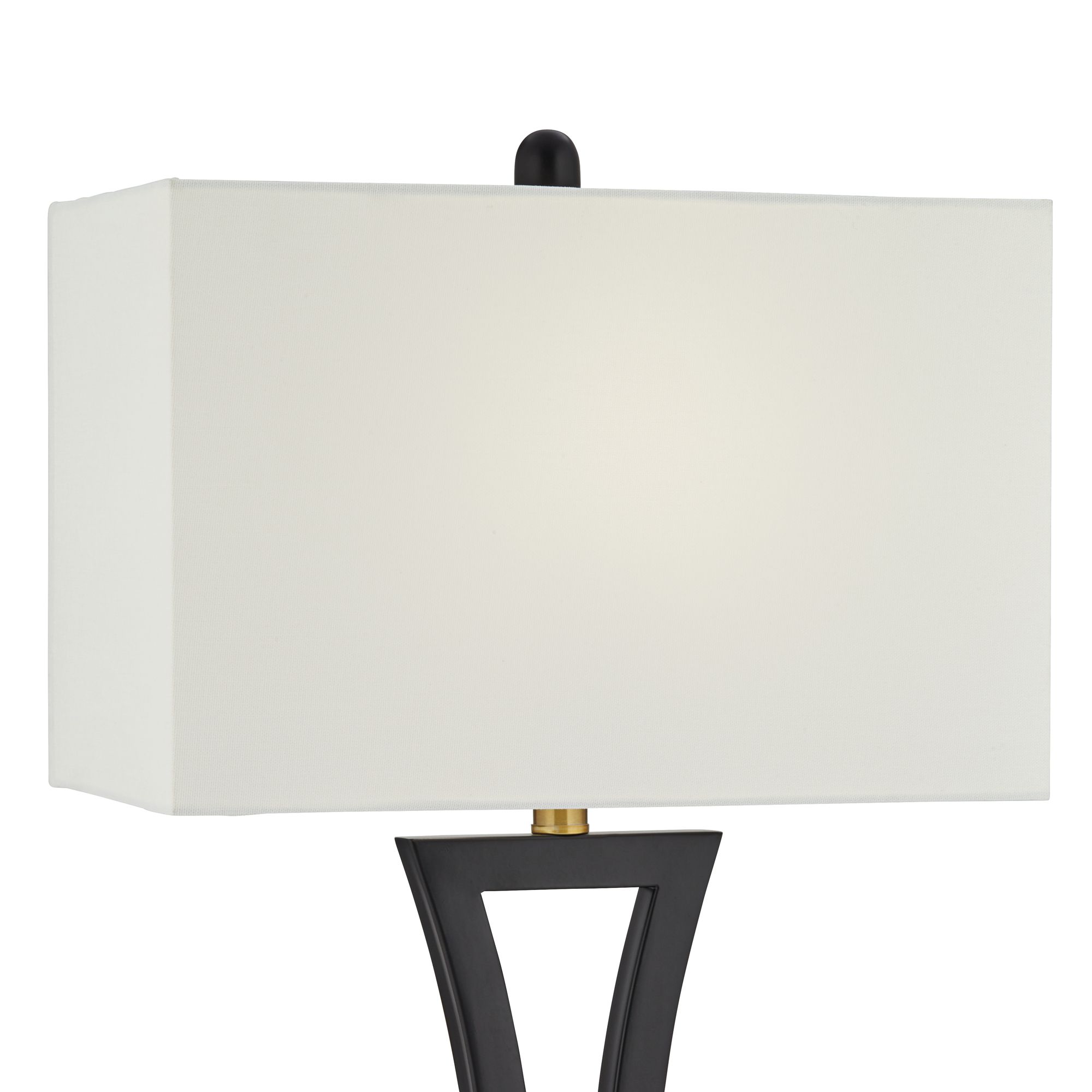 Image 3 Possini Euro Roxie 31" Black USB Lamps Set of 2 with Marble Risers more views