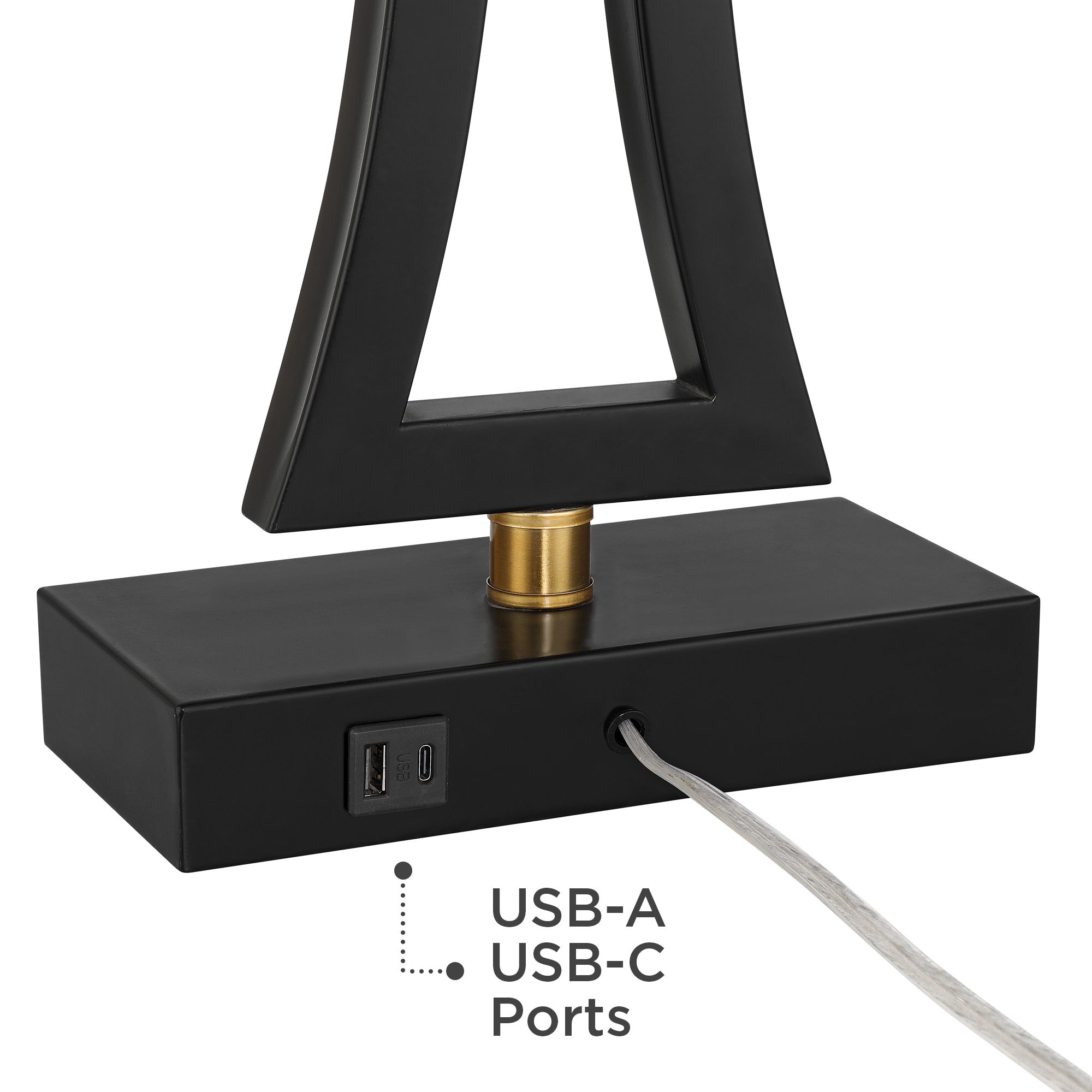 Image 7 Possini Euro Roxie 31" Black USB Lamps Set of 2 with Marble Risers more views