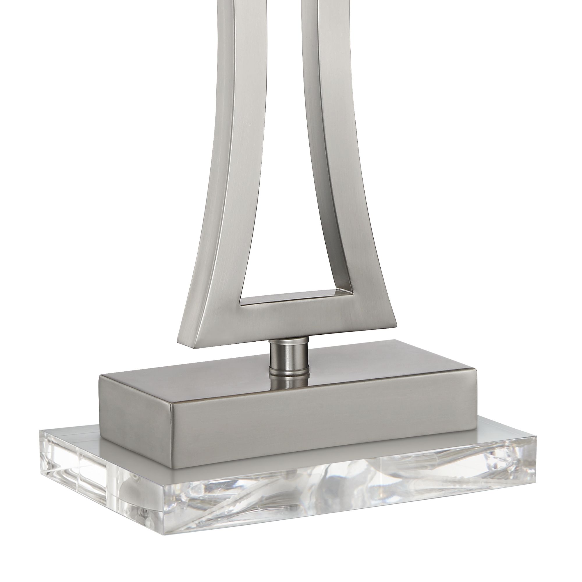 Image 4 Possini Euro Roxie 31" Nickel Lamps Set of 2 with Acrylic Risers more views