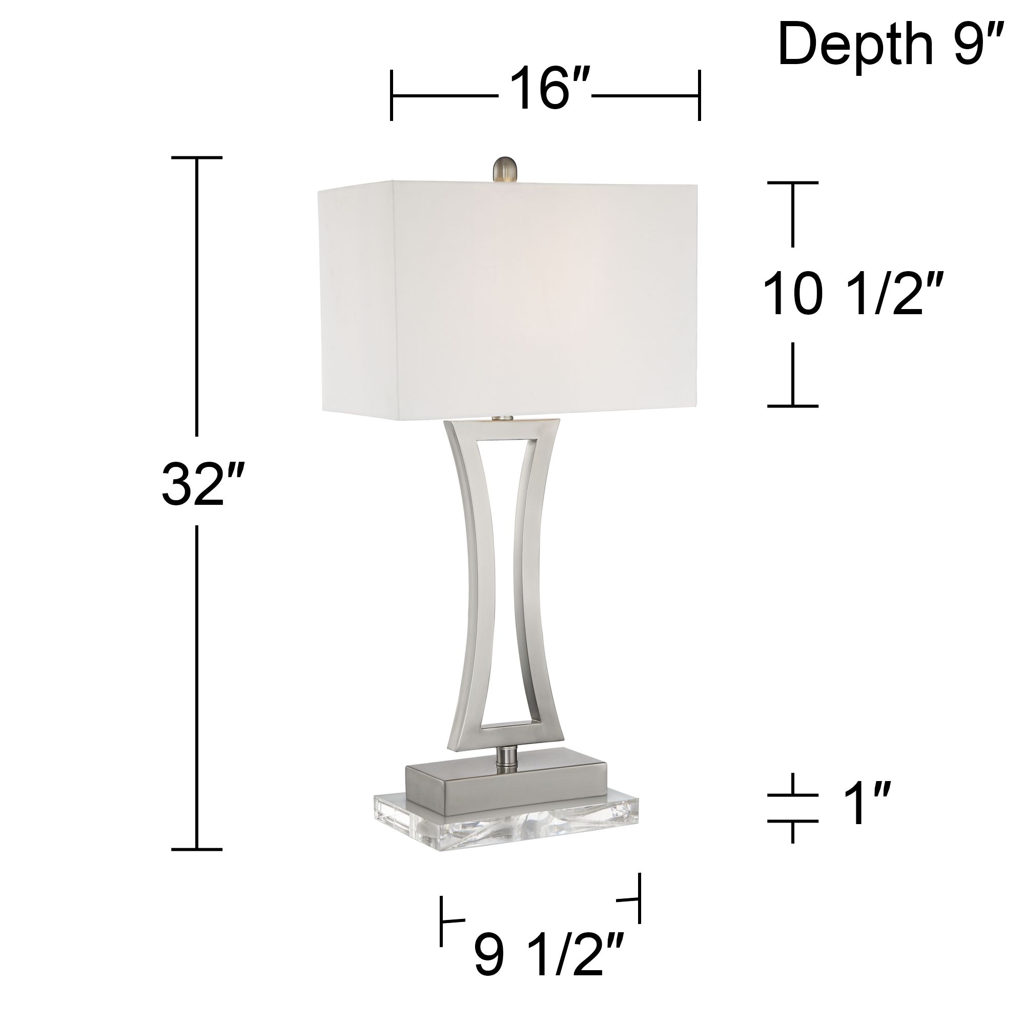 Image 6 Possini Euro Roxie 31" Nickel Lamps Set of 2 with Acrylic Risers more views